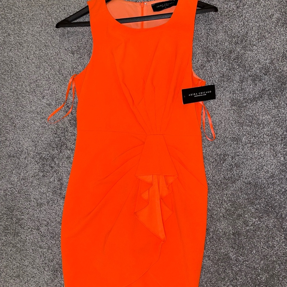 AKIRA Chicago Black Label orange cocktail dress